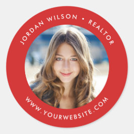 Pegatina Redonda Color editable Redondo moderno Añadir tu foto