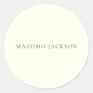 Pegatina Redonda Color Marfil Minimalista Liso Estética Moderna