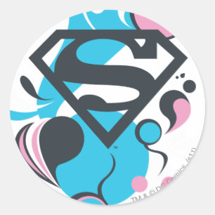 Pegatina Redonda Color Splash Blue