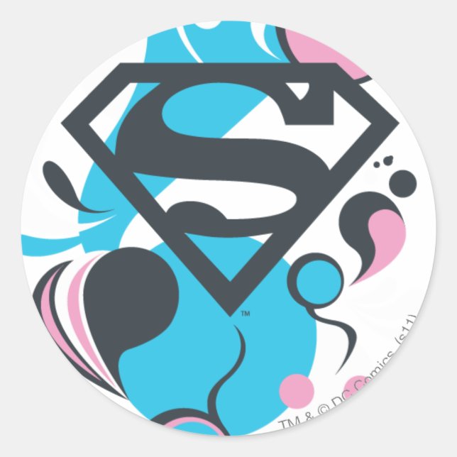 Pegatina Redonda Color Splash Blue (Anverso)