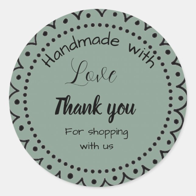 Pegatina Redonda Color verde sabio pegatinas de negocios (Anverso)