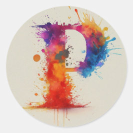 Pegatina Redonda Coloración de agua P