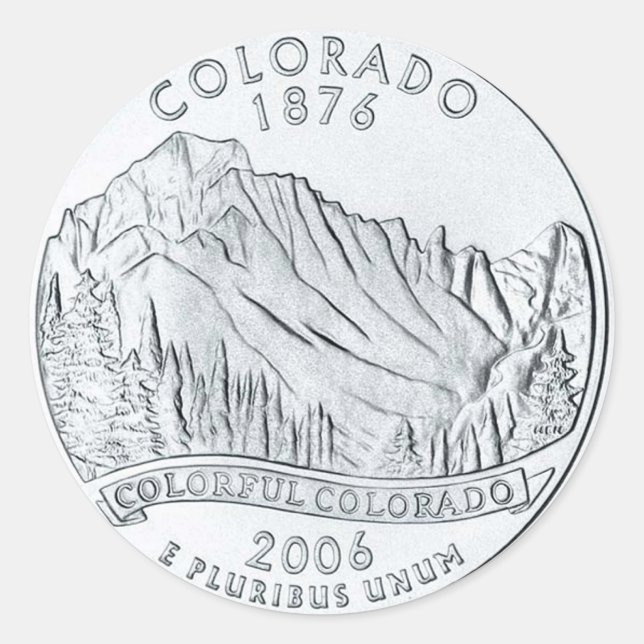 Pegatina Redonda Colorado (Anverso)