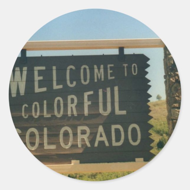 Pegatina Redonda Colorado (Anverso)