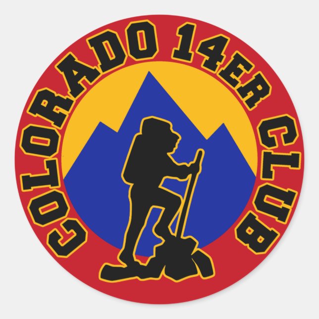 Pegatina Redonda Colorado 14er Club (Anverso)