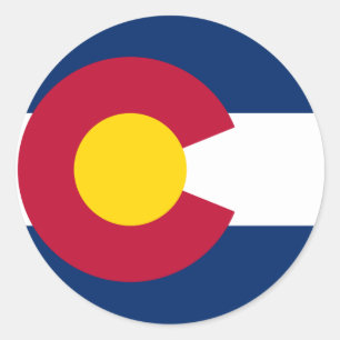 Pegatina Redonda Colorado (Estados Unidos)