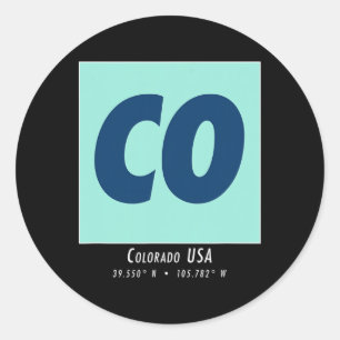 Pegatina Redonda Colorado Hiking And Skiing Co Vintage Mountain Spo