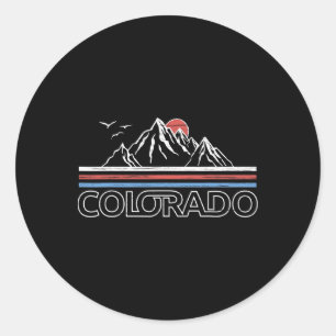 Pegatina Redonda Colorado Mountain State Flag Tee Rocky Mountains S