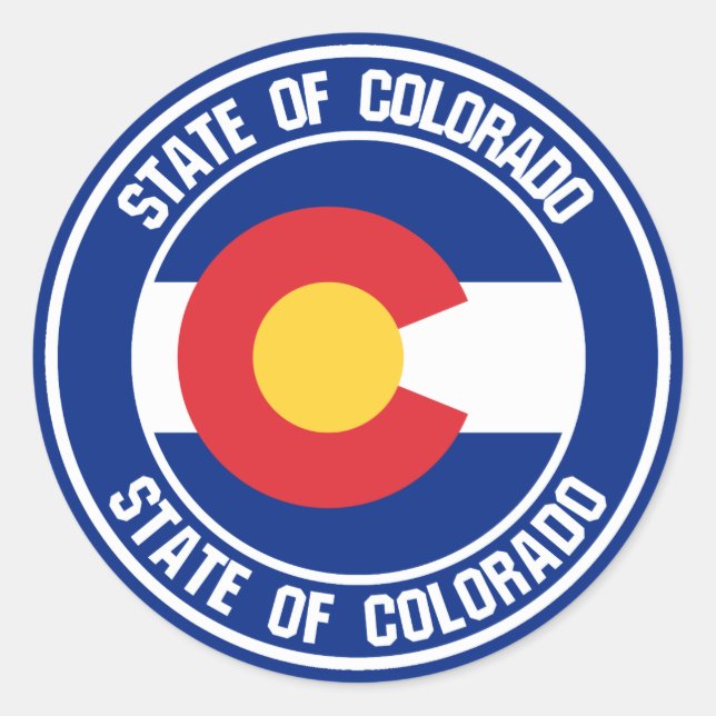Pegatina Redonda Colorado Round Emblem (Anverso)