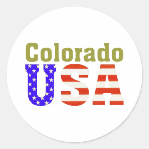 Pegatina Redonda Colorado USA Aashen alpha
