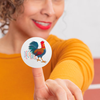 Pegatina Redonda Colores Cursillo Colorful Rooster