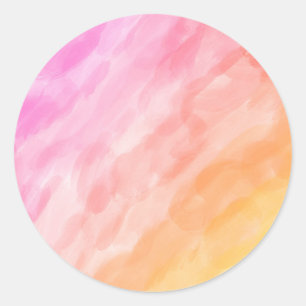 Pegatina Redonda Colores de agua pintados en tonos pastel