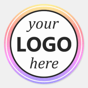 Pegatina Redonda Colores de Arcoíris Multicolor Logo de Círculo Cal