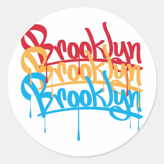 Pegatina Redonda Colores de Brooklyn (Anverso)