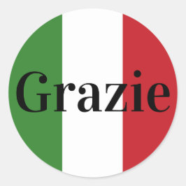 Pegatina Redonda Colores de la bandera italiana Italia Verde Blanco