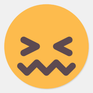 Pegatina Redonda Colores de Personalizado de Emoji Adorable Cara Cu