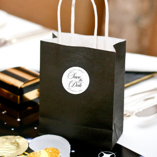 Pegatina Redonda Colores Editables Guarda la Fecha Minimalista Mode