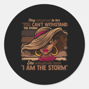 Pegatina Redonda Colores Mujeres Soy La Tormenta Chica Del Empodera