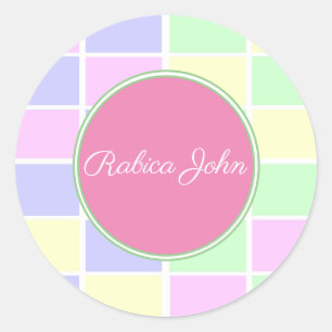 Pegatina Redonda colores pastel