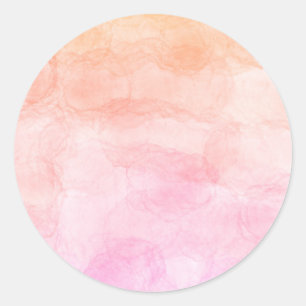 Pegatina Redonda Colores pasteles patrón de acuarela pintado artíst