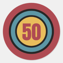 Colores y círculos retro Invitación a los 50 años