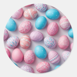 Pegatina Redonda Colorful Easter Egg Hunt Classic Round Sticker 