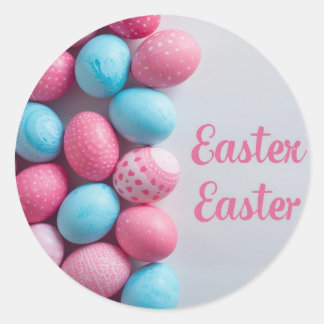 Pegatina Redonda Colorful Easter Egg Hunt Classic Round Sticker 