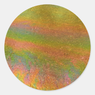 Pegatina Redonda Colorful Iridescent Rainbow Oil Slick