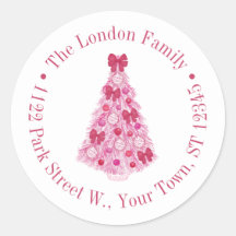 Colorida dirección de retorno de árbol de navidad