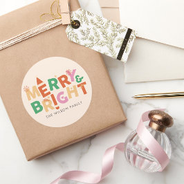 Pegatina Redonda Colorida familia merry y luminosa