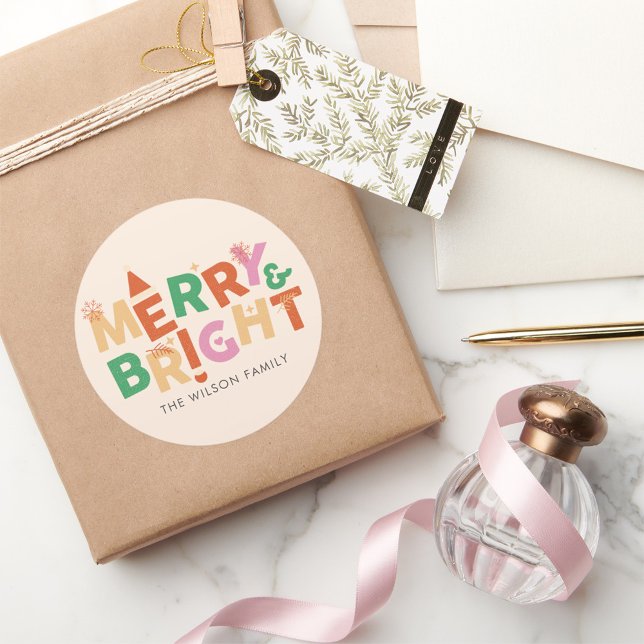 Pegatina Redonda Colorida familia merry y luminosa (Subido por el creador)