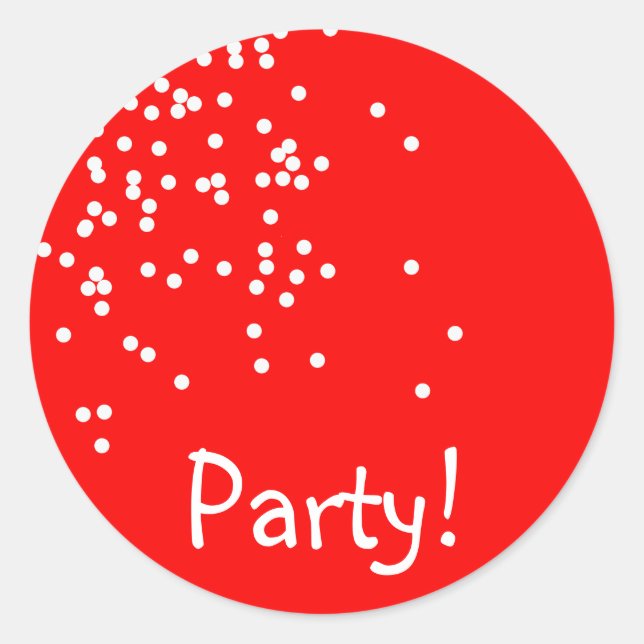 Pegatina Redonda Colorida fiesta de cumpleaños infantil (Anverso)