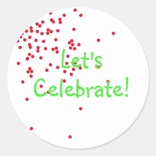 Pegatina Redonda Colorida fiesta de cumpleaños infantil (Anverso)