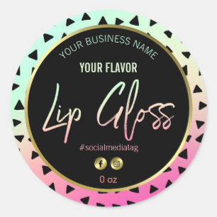 Pegatina Redonda Coloridas etiquetas de brillo del labio de diseño 