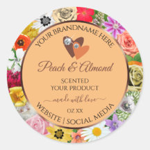 Coloridas etiquetas de productos de la Envases Flo