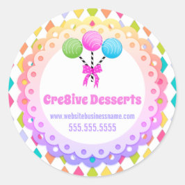 Pegatina Redonda Coloridas Festividades Pasteles Paquetes Panadería