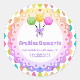 Pegatina Redonda Coloridas Festividades Pasteles Paquetes Panadería