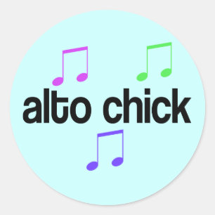 Pegatina Redonda Colorido Alto Chick