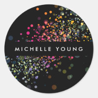 Colorido bokeh de Confetti en Black Modern II