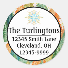 Pegatina Redonda Colorido bosque de etiquetas de direcciones de nav