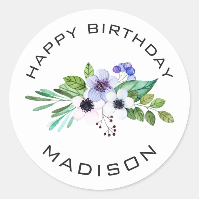 Pegatina Redonda Colorido Bouquet de los tonos pasteles (Anverso)