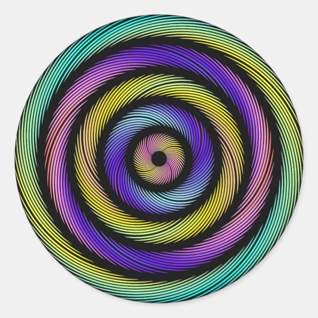 Pegatina Redonda colorido círculo de guiones (Anverso)