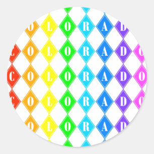 Pegatina Redonda colorido colorado.