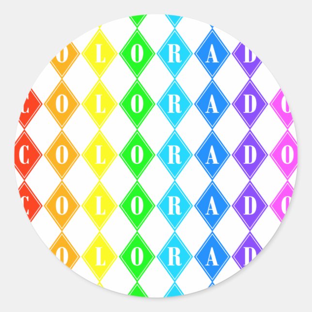 Pegatina Redonda colorido colorado. (Anverso)