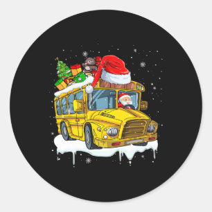 Pegatina Redonda Colorido Costu del árbol de navidad de la escuela 