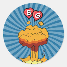 Pegatina Redonda Colorido libro de historietas pop arte favorito de