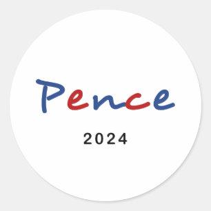 Pegatina Redonda Colorido Mike Pence 2024 Script Text