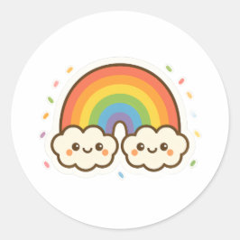 Pegatina Redonda Colorido orgullo arcoiris de Kawaii