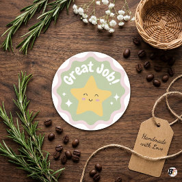 Pegatina Redonda Colorido Pastel Cute Gran Trabajo Para Niños