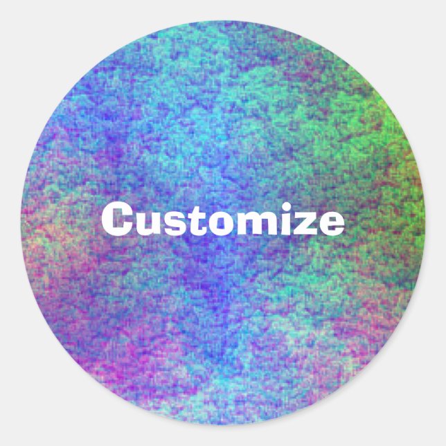 Pegatina Redonda Colorido Sea Bed III - Plantilla (Anverso)